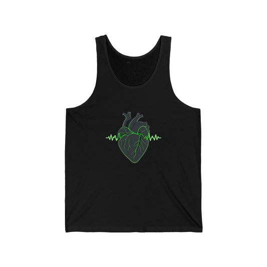 Beast Mode Heartbeat Unisex Tank - Neon Anatomical Heart