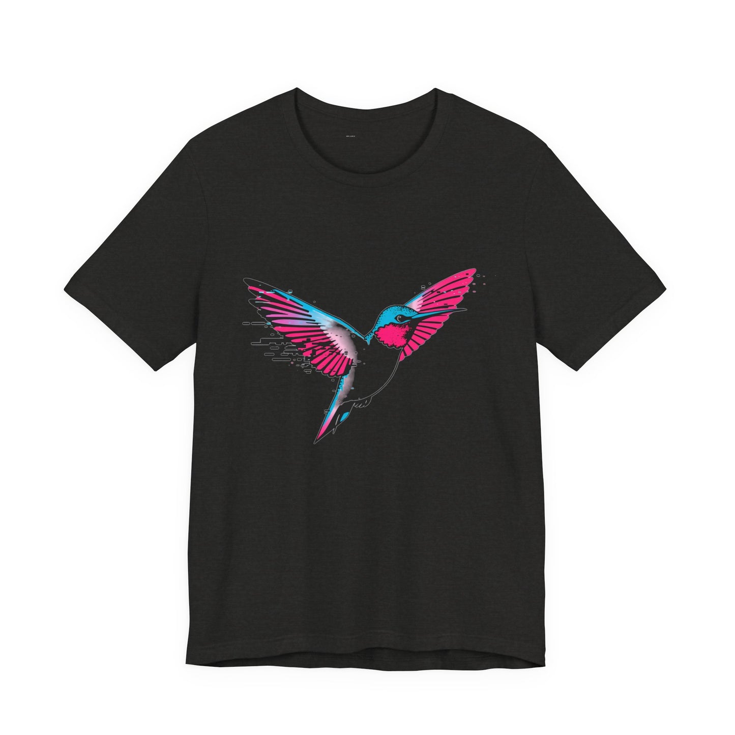 Infinite Feed Frenzy Tee - Glitch Hummingbird Design