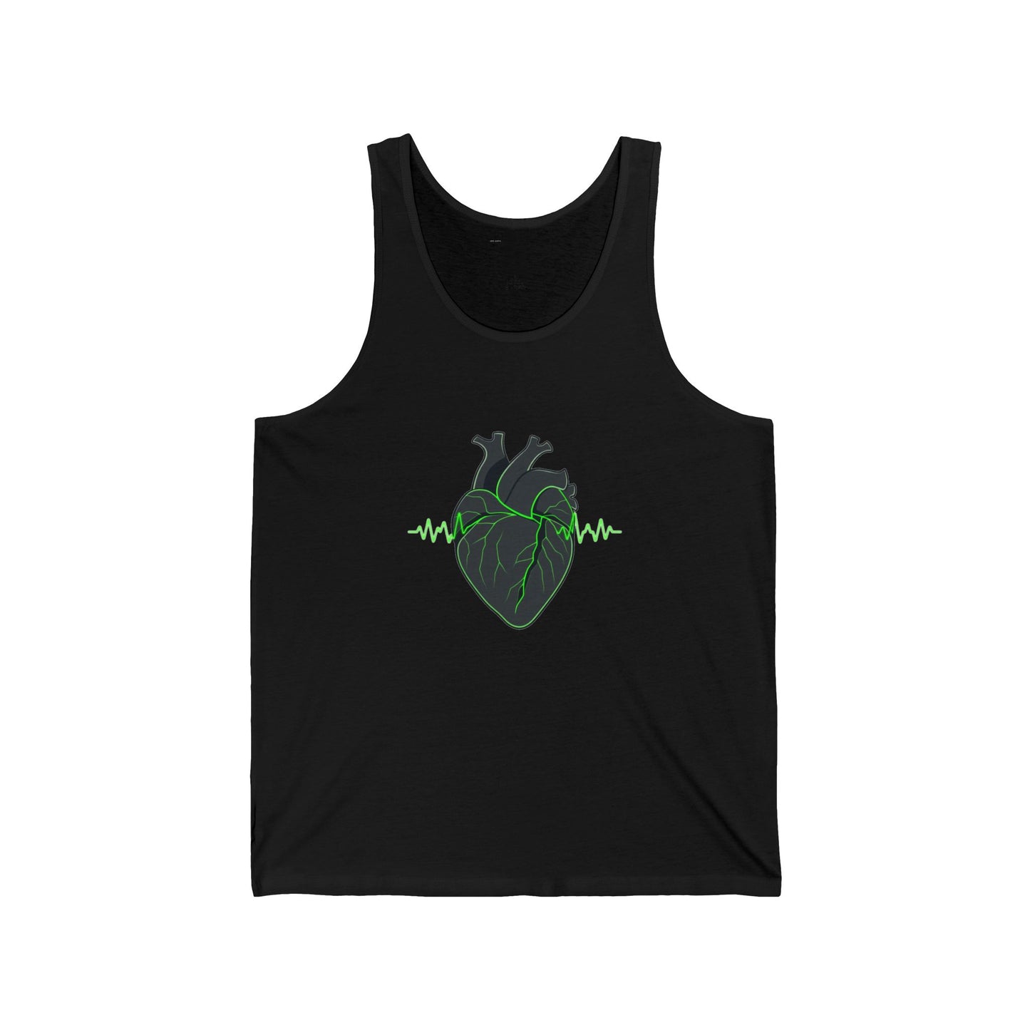 Beast Mode Heartbeat Unisex Tank - Neon Anatomical Heart
