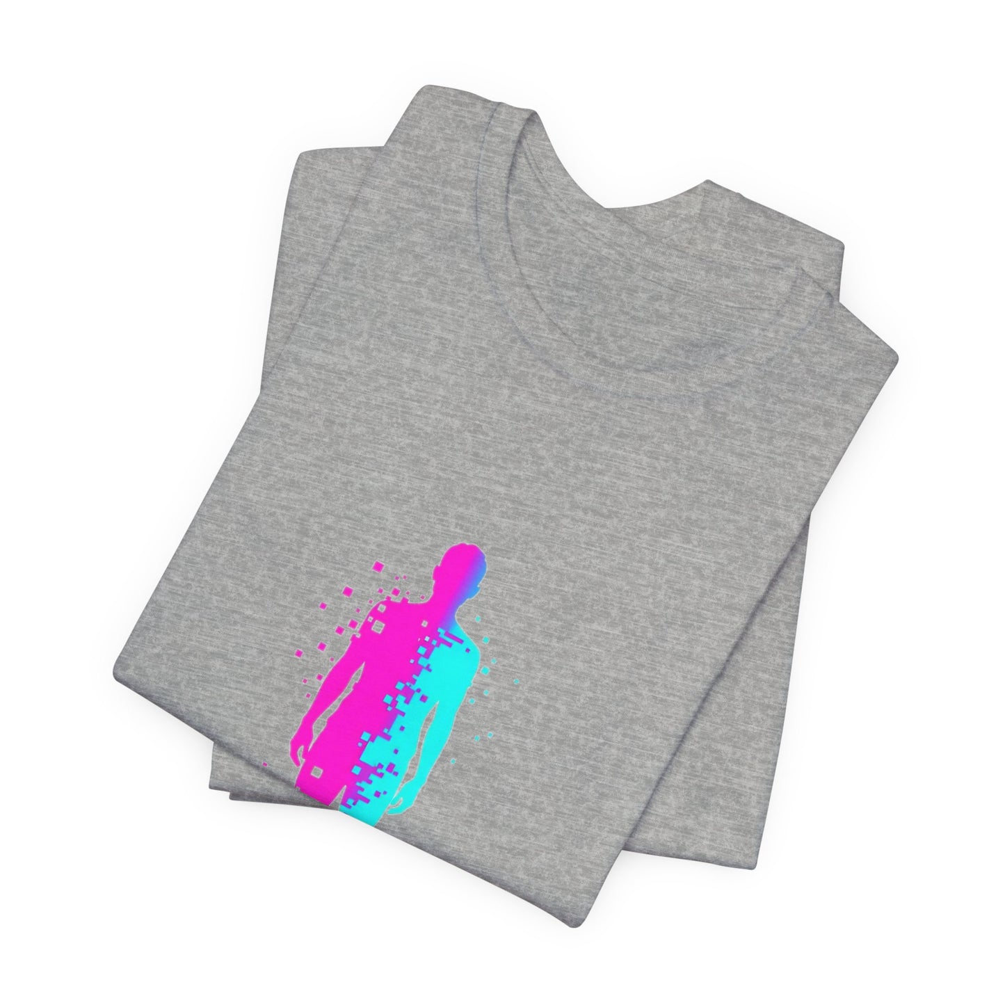 Glitched Reality Tee - Pixel Art Distorted Human Design