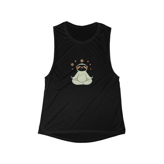 Zen Sloth Meditation Tank - Women's Flowy Muscle Tee