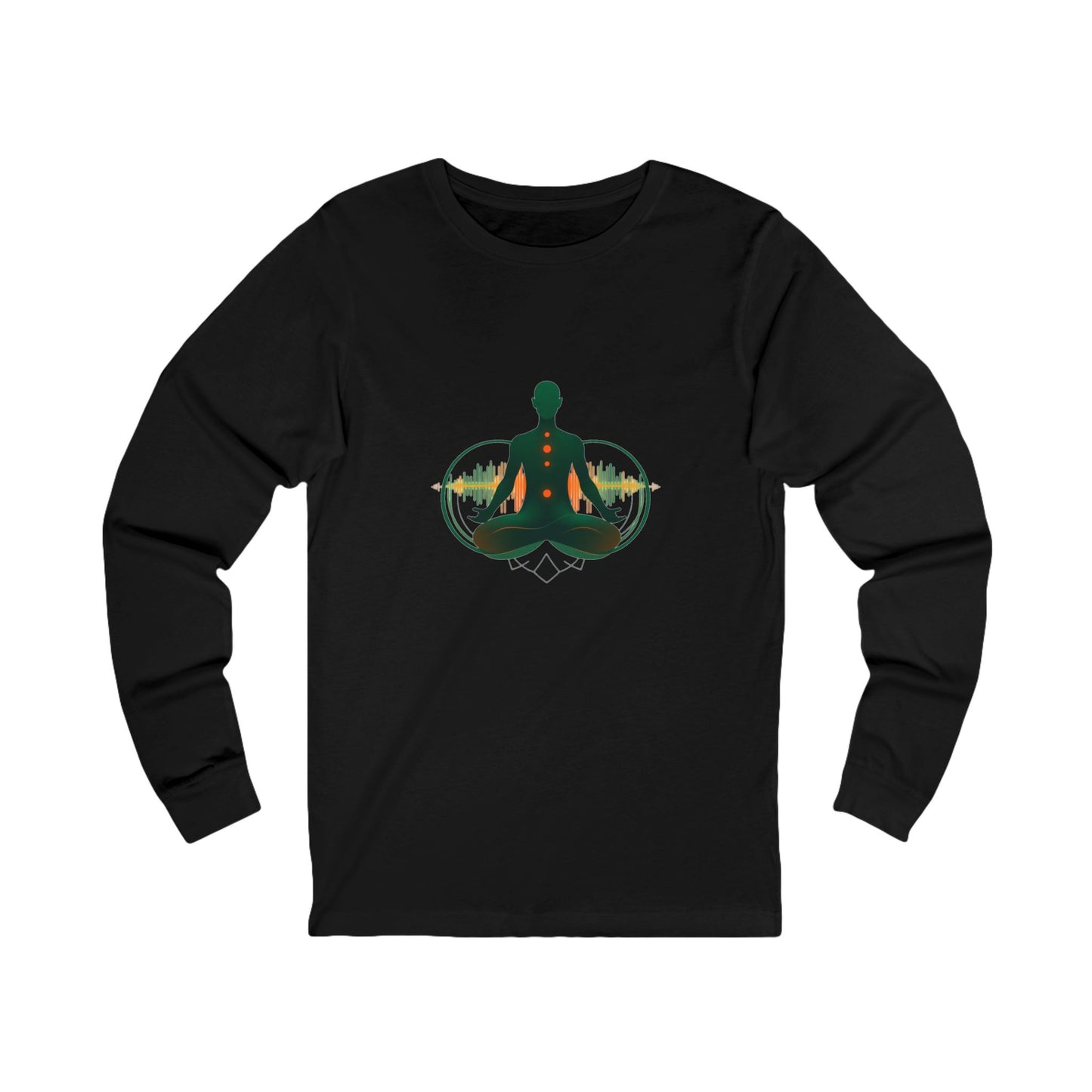 Sound Wave Sanctuary Long Sleeve Tee - Meditation Vibes