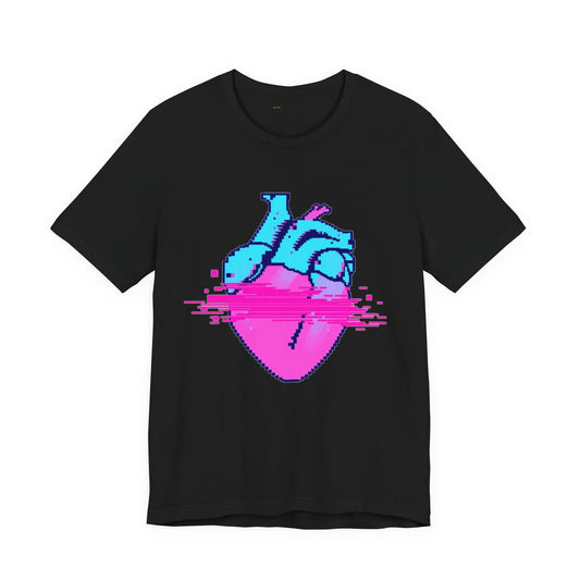 Pixel Heart Glitch Tee - 8-Bit Gaming Unisex T-Shirt
