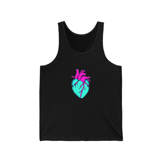 Pixel Heart Anatomy Gaming Tank - 8-Bit Unisex Jersey