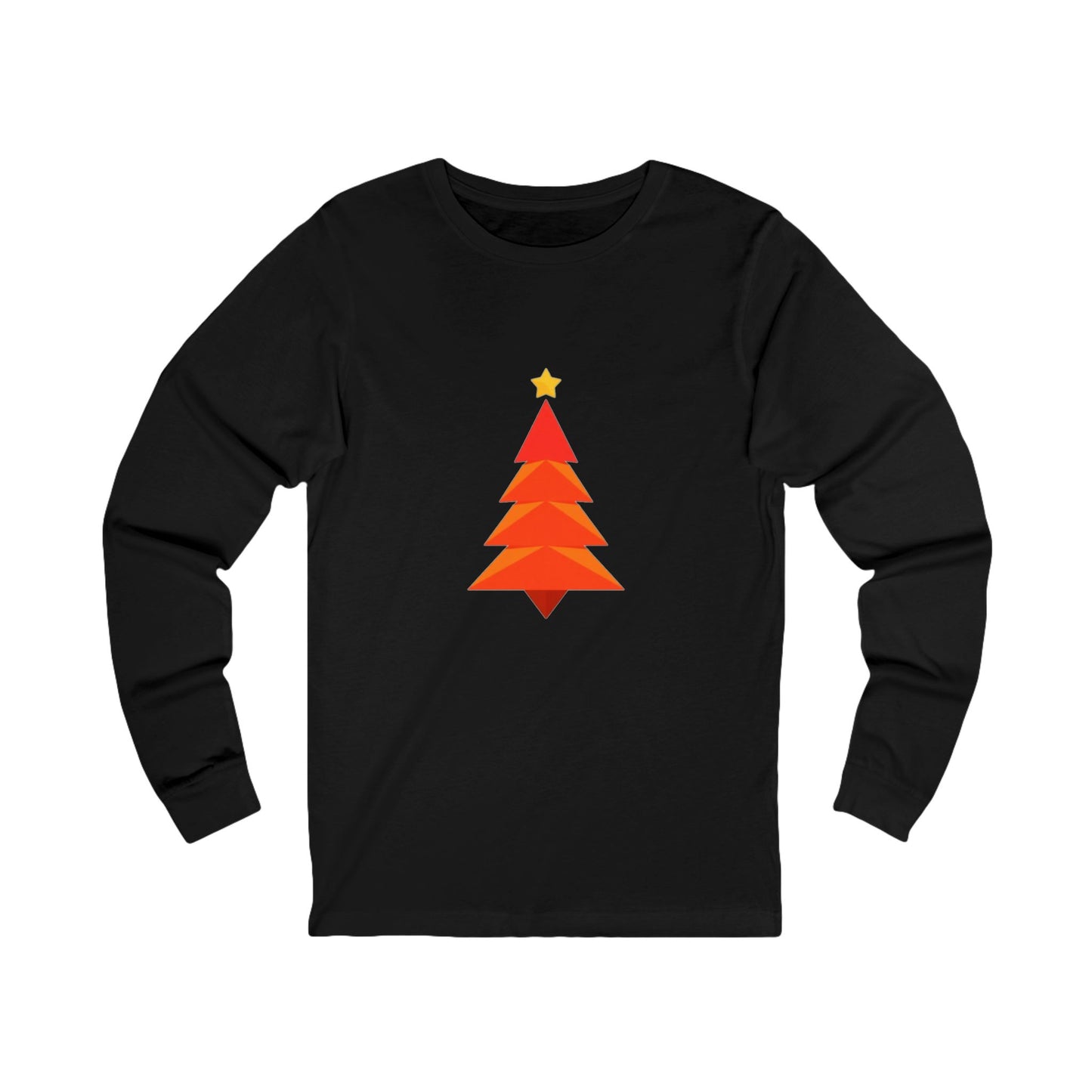Geometric Christmas Tree Long Sleeve Tee - Holiday Vibes