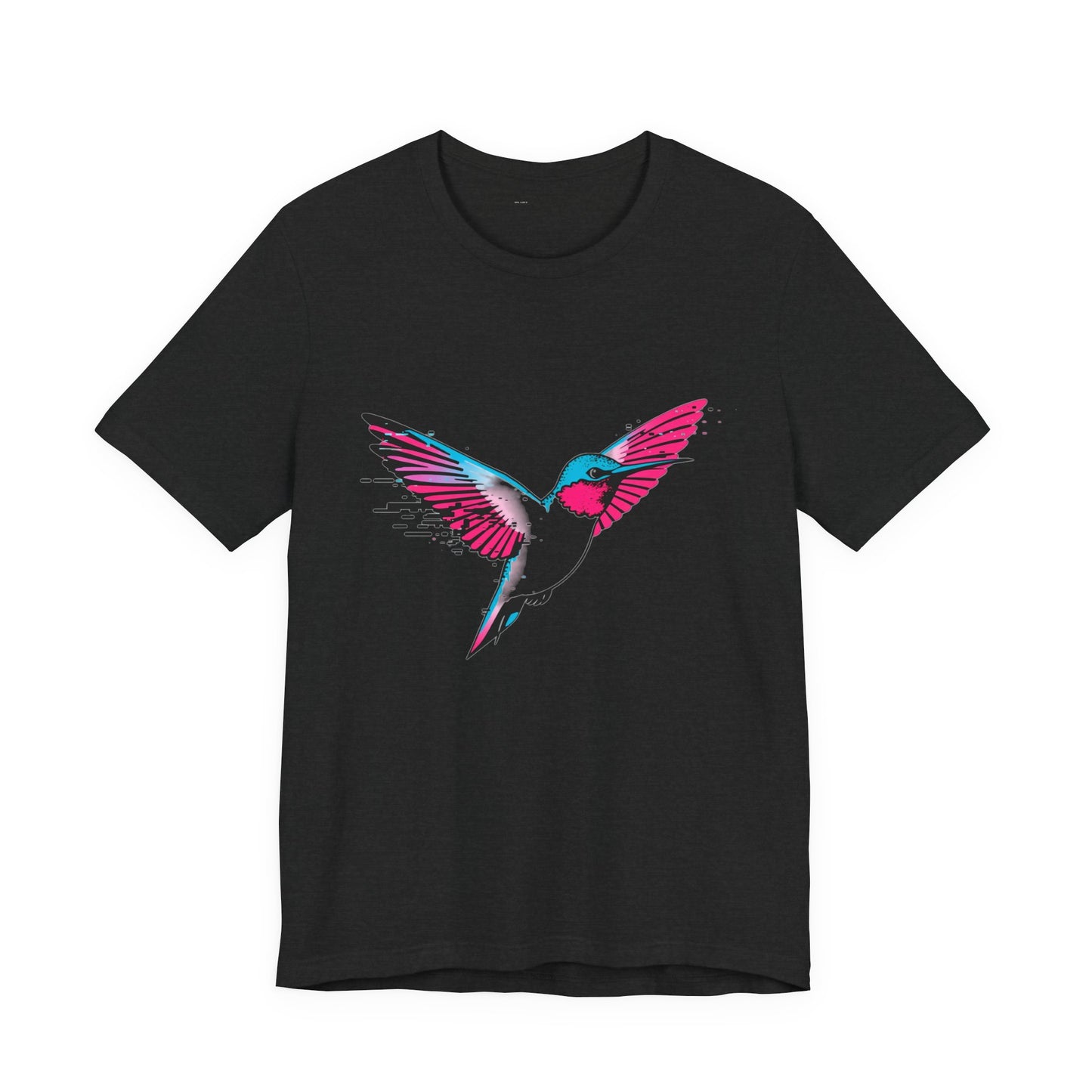 Infinite Feed Frenzy Tee - Glitch Hummingbird Design