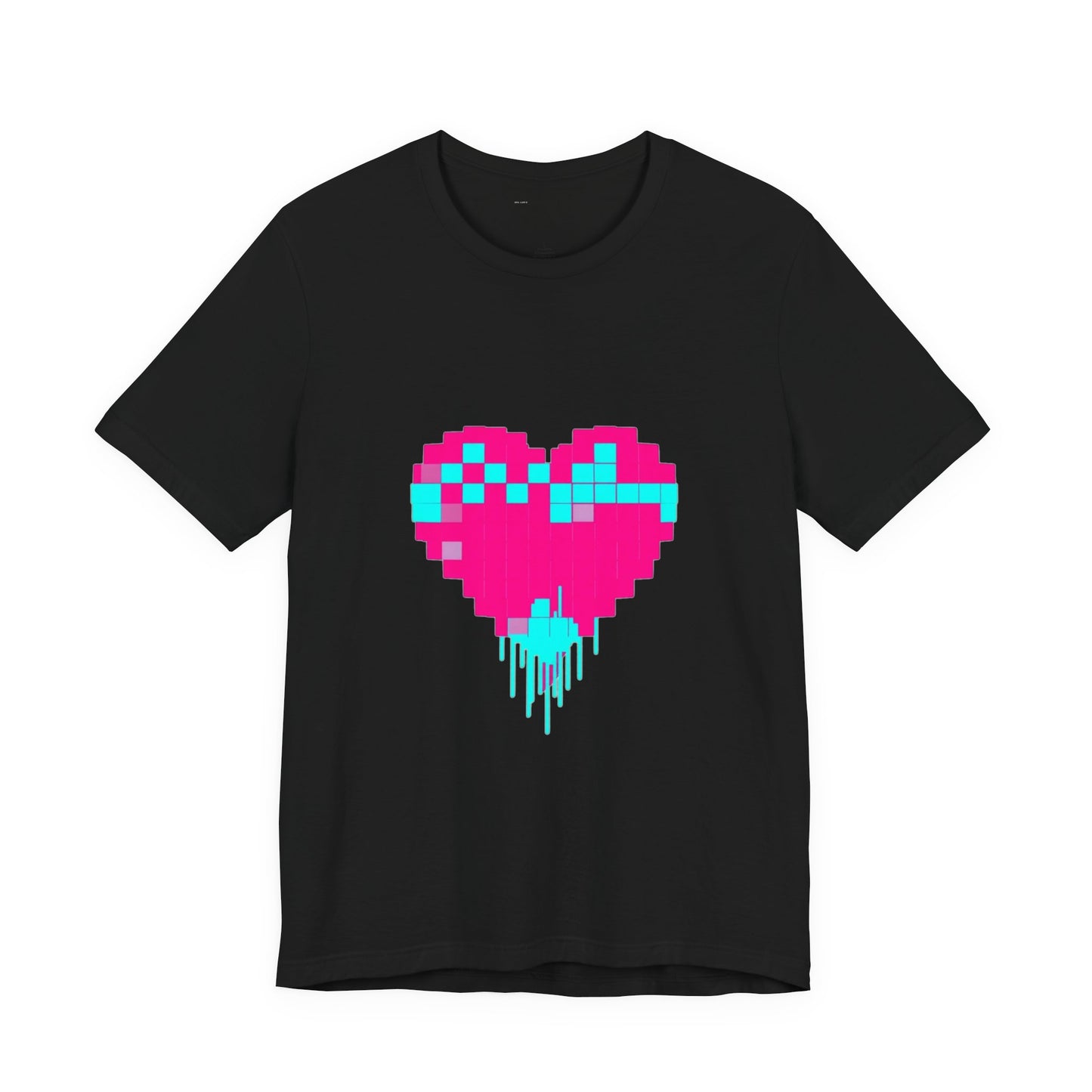 Pixel Heart Glitch Tee - 8-Bit Gaming Unisex T-Shirt