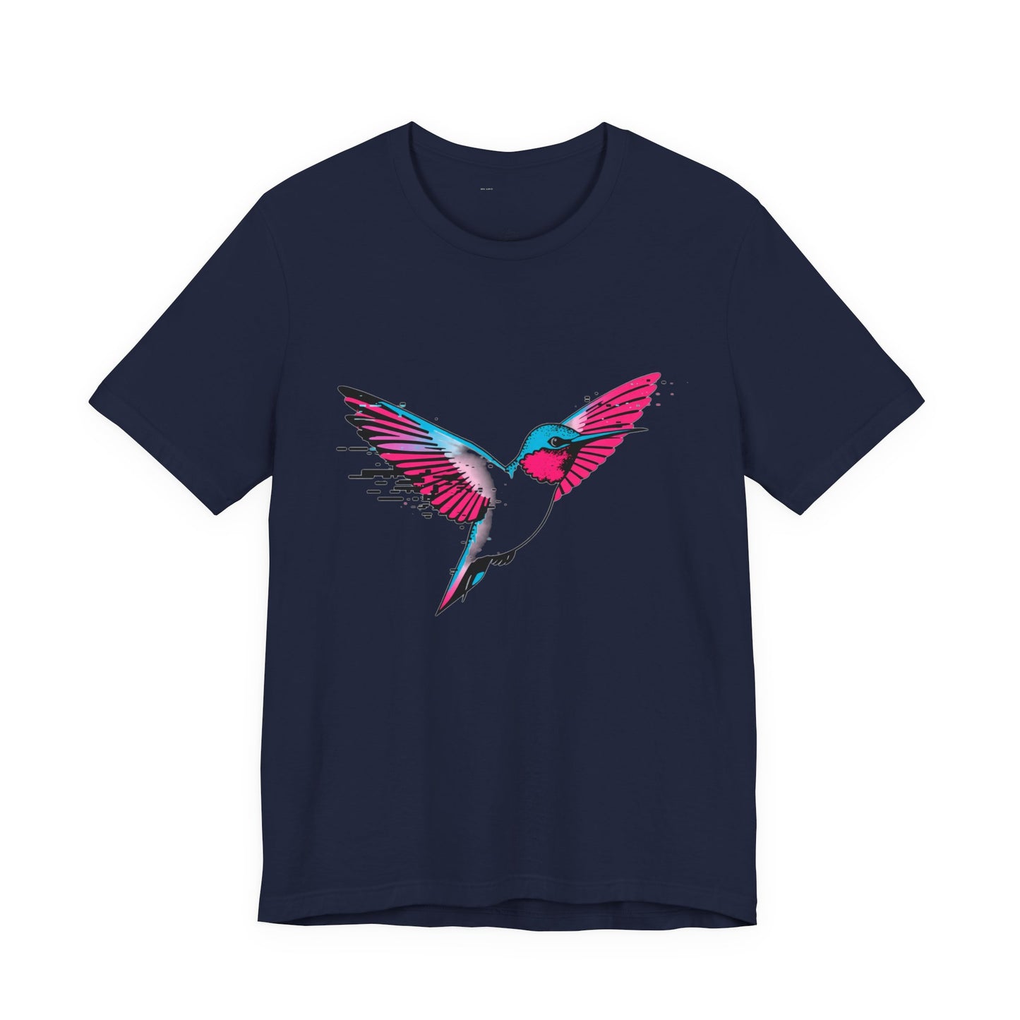 Infinite Feed Frenzy Tee - Glitch Hummingbird Design