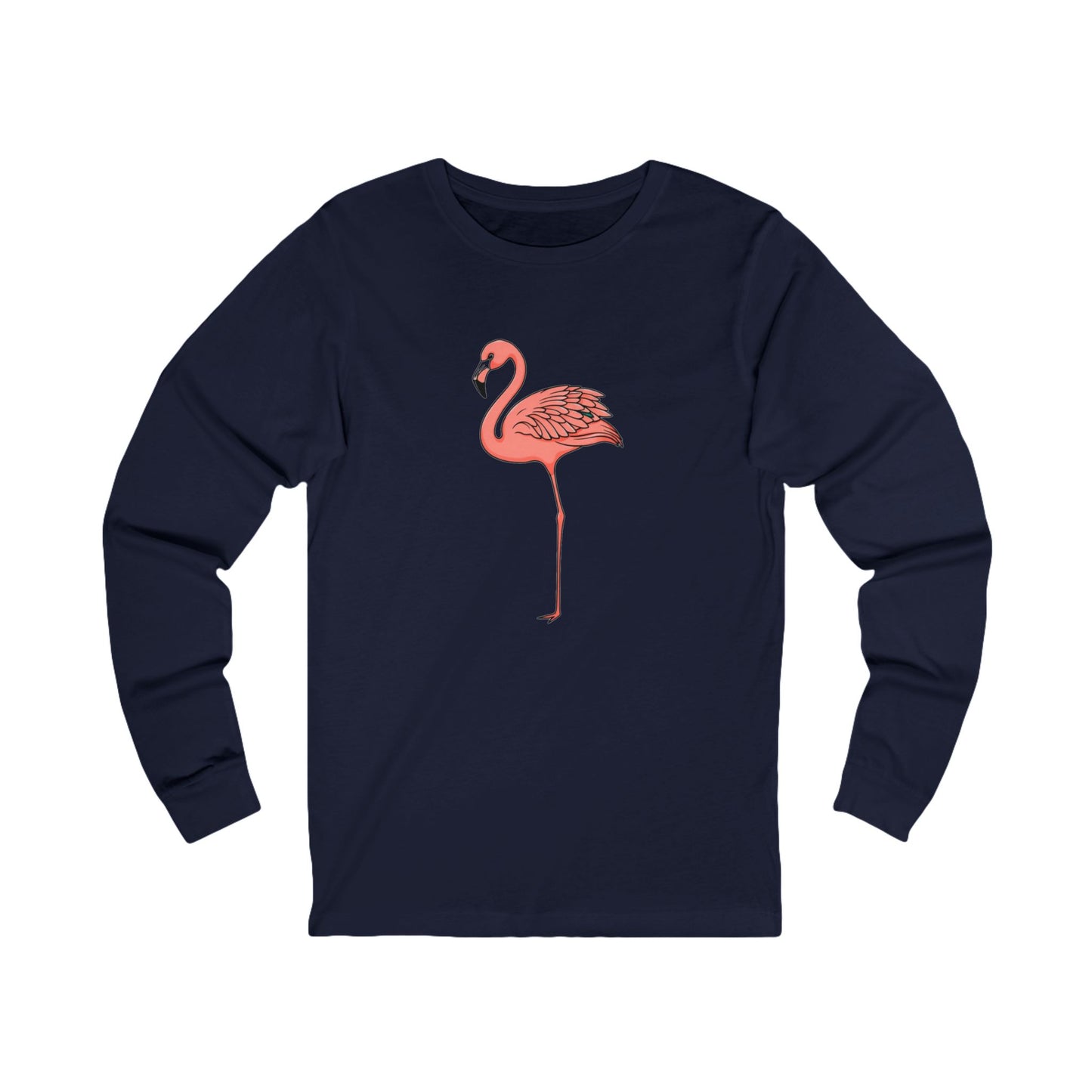 Art Deco Flamingo Long Sleeve Tee - Vintage Cruise Style