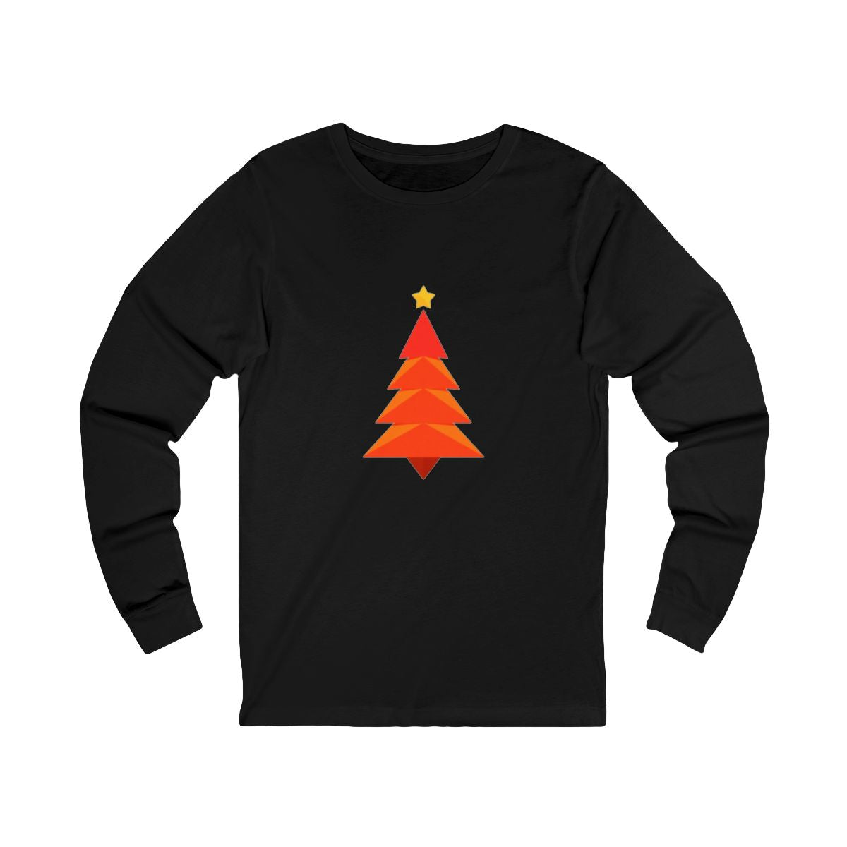 Geometric Christmas Tree Long Sleeve Tee - Holiday Vibes