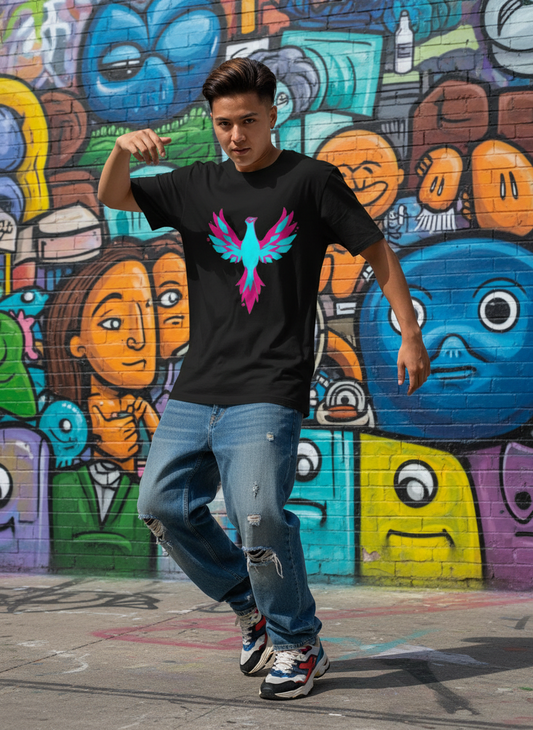 Glitch Phoenix Tee - Model Shot