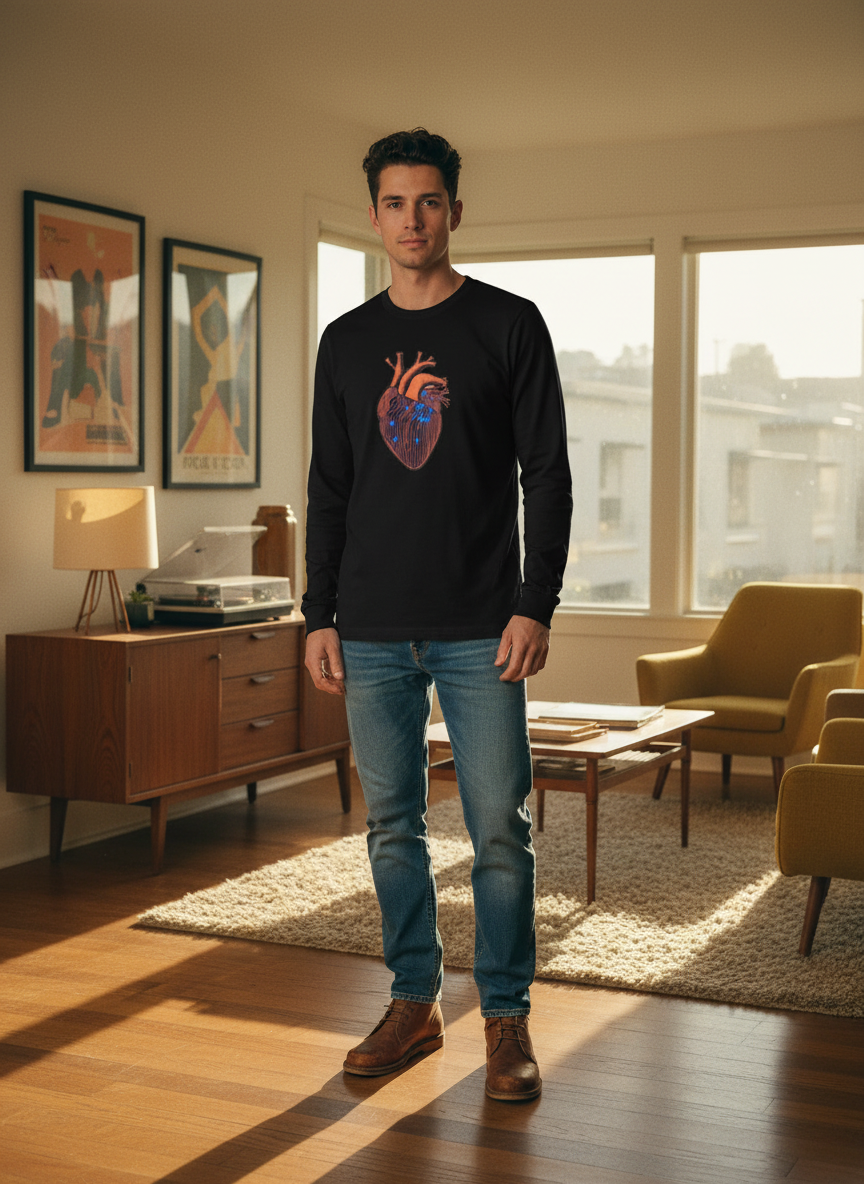 Vintage Circuit Heart Tee - Model Shot