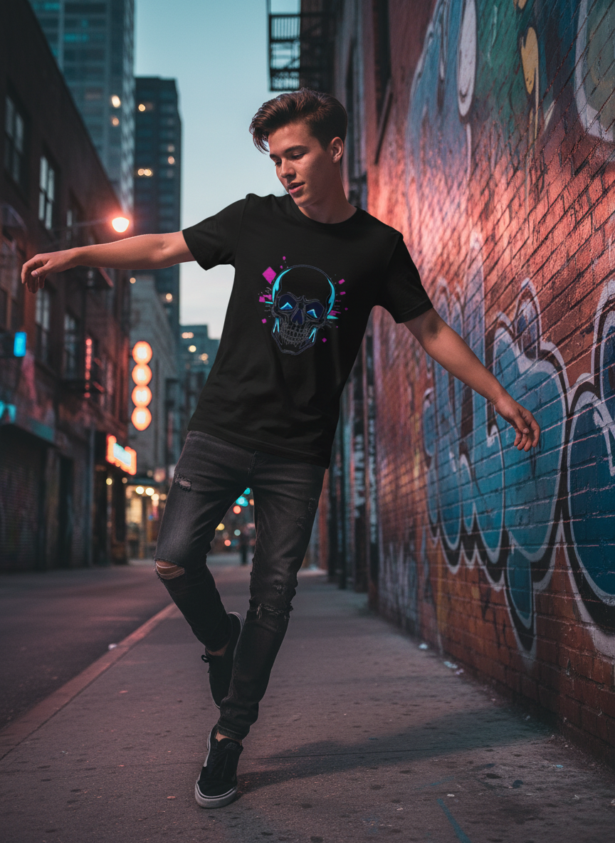 Glitch Boss Skull Tee - Cyber Gaming Unisex T-Shirt