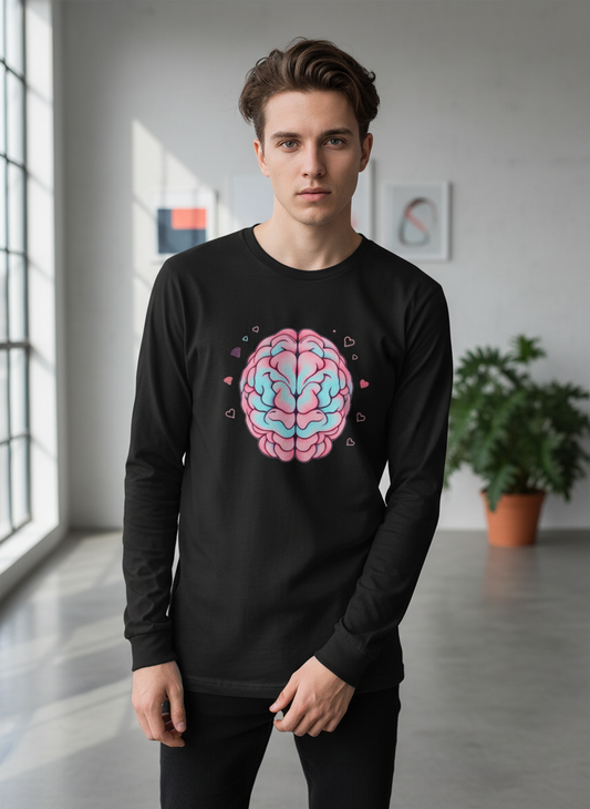 Viral Vibes Brain Tee - Unisex Long Sleeve Internet Shirt