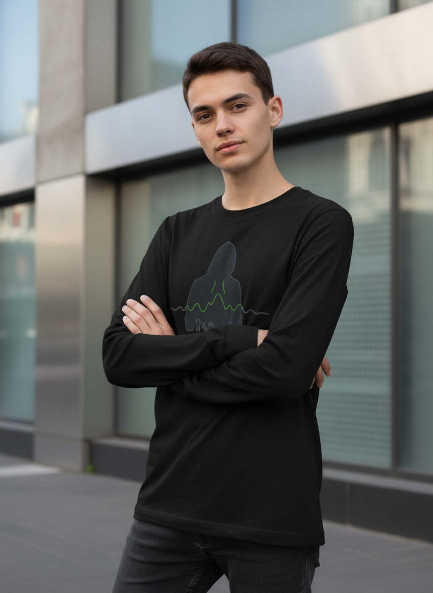 Frequency Phantom Unisex Long Sleeve Tee - Audio Wave