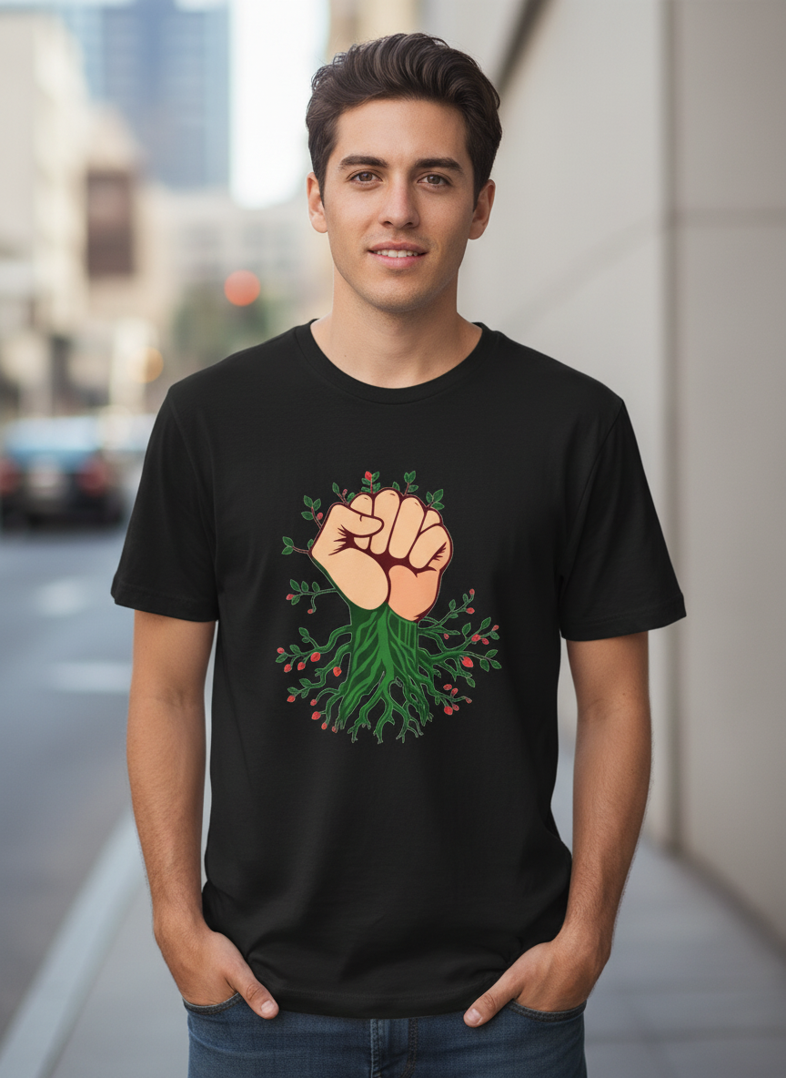 Rebel Earth Fist Environmental Activism Unisex Tee