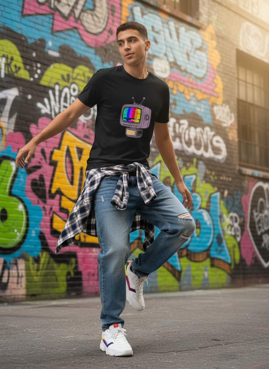 Glitch Bot Malfunction Tee - Y2K Retro Robot T-Shirt