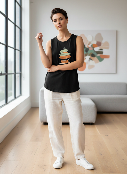 Zen Chaos Women's Flowy Scoop Muscle Tank - Yoga Vibes