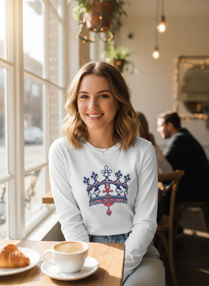 Yacht Club Crown Unisex Long Sleeve Tee - Nautical Style