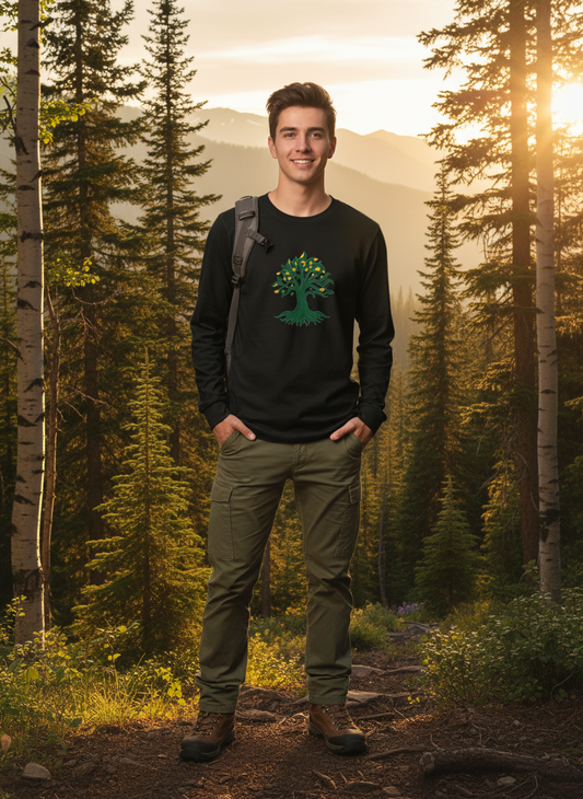 Rising Roots Long Sleeve Tee - Activist Tree Design