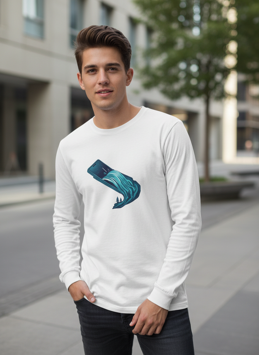 Digital Detox Long Sleeve Tee - Unplug Recharge Design